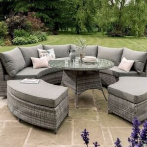 Coopandfeathers Outdoor Three Piece Sectional in Starboard Snow