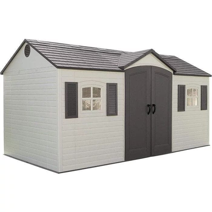 Side Entry 15 ft. W x 8 ft. D Plastic Storage Shed - Coopandfeathers